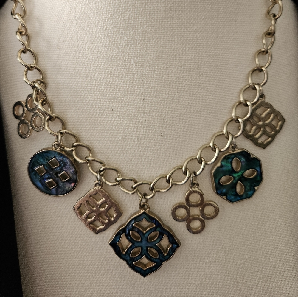 Reversible Gold Tone Necklace and Bracelet Set